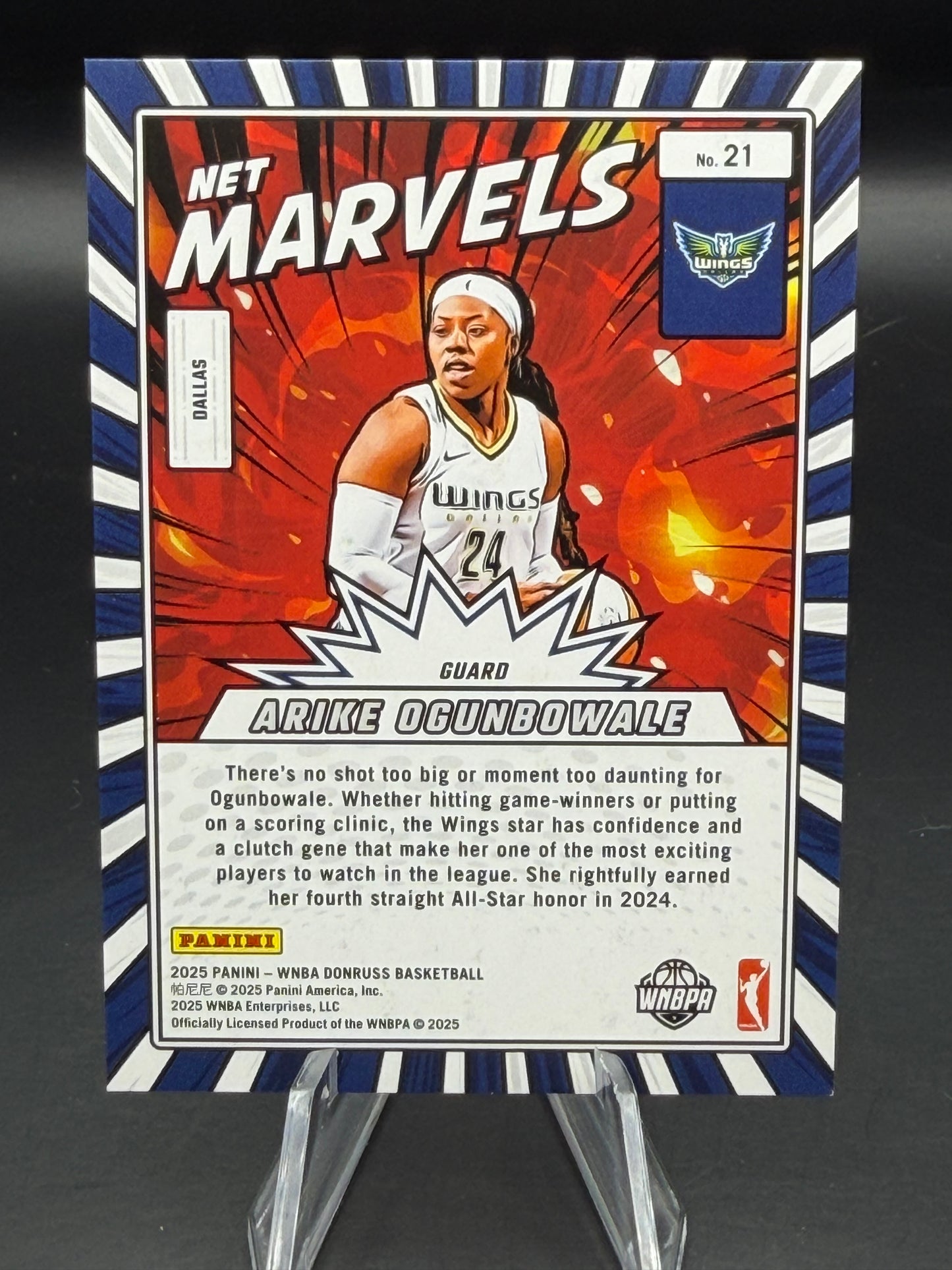Arike Ogunbowale 2025 Donruss WNBA Net Marvels #21 Purple Laser /49 - Wings