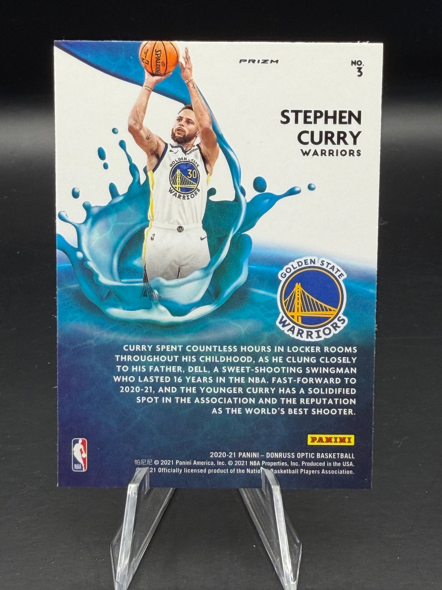 Stephen Curry 2020-21 Optic Splash #3 Silver Holo - Warriors