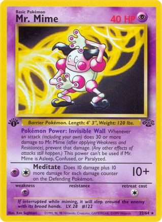 Mr. Mime (22) 022/64 - 1st Edition Jungle - Rare