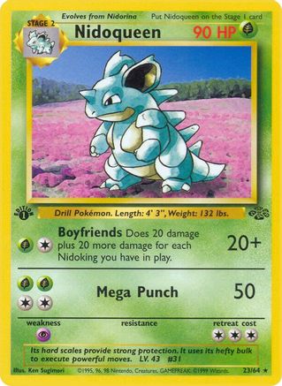 Nidoqueen (23) 023/64 - 1st Edition Jungle - Rare