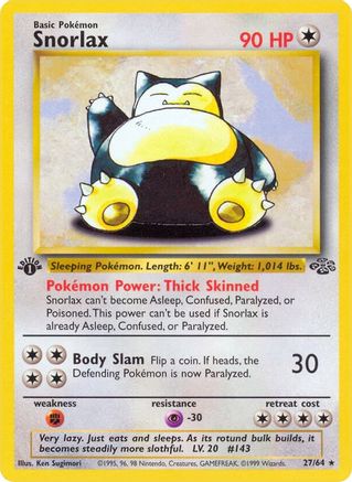 Snorlax (27) 027/64 - 1st Edition Jungle - Rare