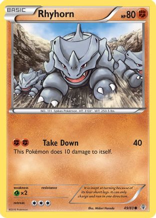 Rhyhorn 049 - Reverse Holofoil Generations - Common