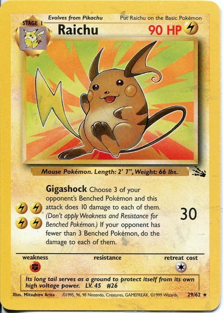 Raichu (29) 029/62 - Unlimited Fossil - Rare