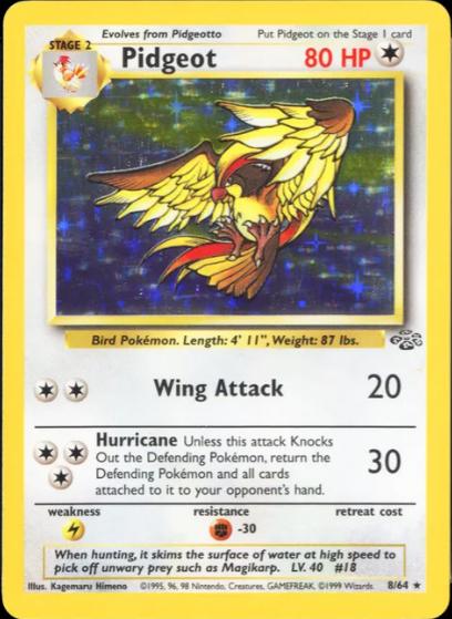 Pidgeot (8) 008/64 - Unlimited Holofoil Jungle - Holo Rare