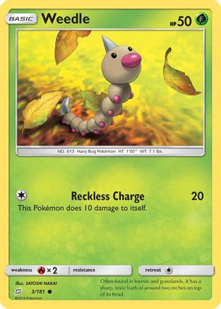 Weedle (3) 003/181 - Reverse Holofoil SM Team Up - Common