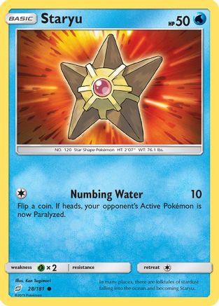 Staryu 028 - Reverse Holofoil SM Team Up - Common