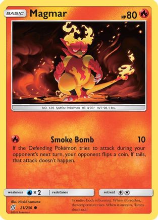 Magmar 021/236 - Reverse Holofoil SM Unified Minds - Common