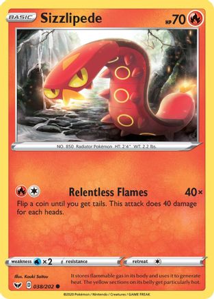Sizzlipede (038) 038/202 SWSH01 Sword & Shield Base Set - Common