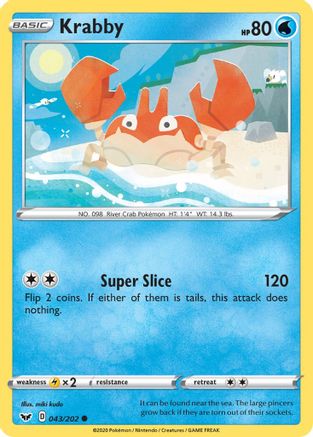 Krabby (043) 043/202 SWSH01 Sword & Shield Base Set - Common
