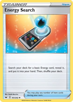 Energy Search 161/202 - Reverse Holofoil SWSH01 Sword & Shield Base Set - Uncommon