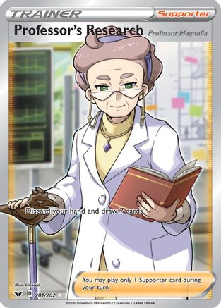 Professor's Research (Full Art) 201/202 - Holofoil SWSH01 Sword & Shield Base Set - Ultra Rare