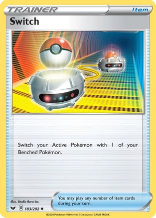 Switch 183/202 - Reverse Holofoil SWSH01 Sword & Shield Base Set - Uncommon