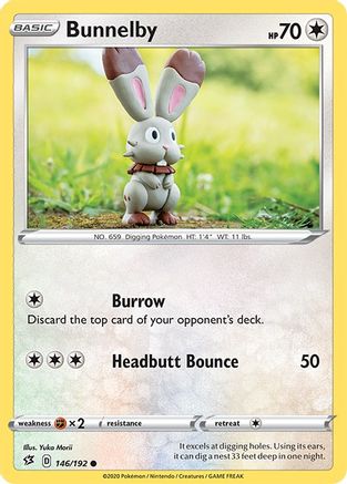 Bunnelby 146/192 - Reverse Holofoil SWSH02 Rebel Clash - Common