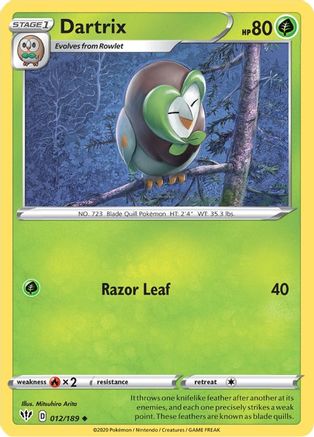 Dartrix 012/189 SWSH03 Darkness Ablaze - Uncommon