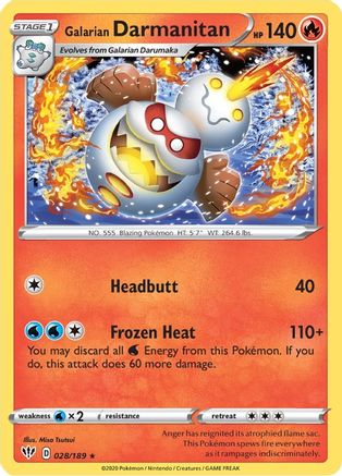 Galarian Darmanitan (28) 028/189 SWSH03 Darkness Ablaze - Rare