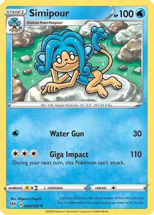 Simipour 042/189 - Reverse Holofoil SWSH03 Darkness Ablaze - Uncommon