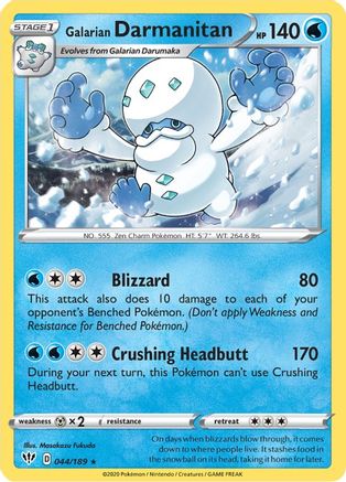 Galarian Darmanitan (44) 044/189 SWSH03 Darkness Ablaze - Rare