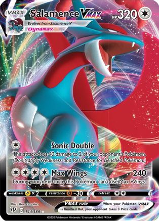 Salamence VMAX 144/189 - Holofoil SWSH03 Darkness Ablaze - Ultra Rare