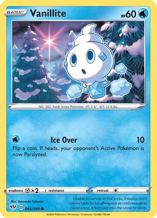 Vanillite 045/189 SWSH03 Darkness Ablaze - Common