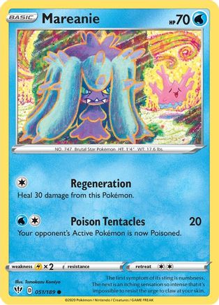 Mareanie 051/189 - Reverse Holofoil SWSH03 Darkness Ablaze - Common
