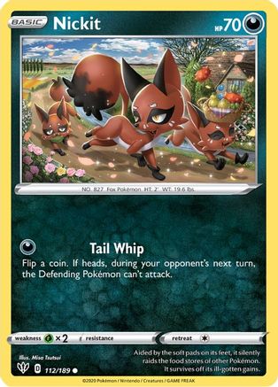 Nickit 112/189 SWSH03 Darkness Ablaze - Common