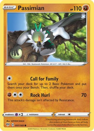 Passimian 097/189 - Reverse Holofoil SWSH03 Darkness Ablaze - Common