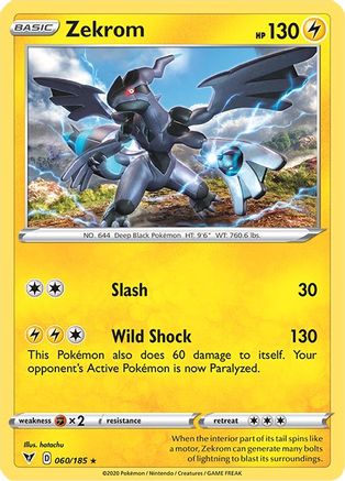 Zekrom 060/185 - Reverse Holofoil SWSH04 Vivid Voltage - Holo Rare