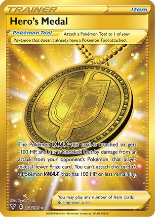 Hero's Medal (Secret) 201/185 - Holofoil SWSH04 Vivid Voltage - Secret Rare