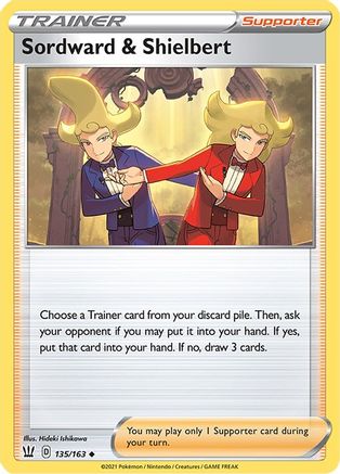 Sordward & Shielbert 135/163 - Reverse Holofoil SWSH05 Battle Styles - Uncommon