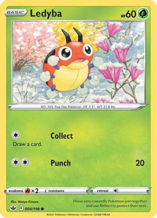 Ledyba 004/198 - Reverse Holofoil SWSH06 Chilling Reign - Common
