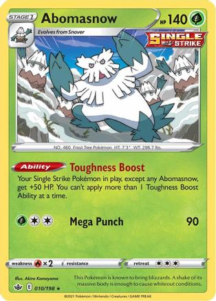 Abomasnow 010/198 SWSH06 Chilling Reign - Rare