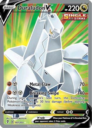 Duraludon V (Full Art) 197/203 - Holofoil SWSH07 Evolving Skies - Ultra Rare