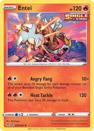 Entei 019/203 - Holofoil SWSH07 Evolving Skies - Holo Rare