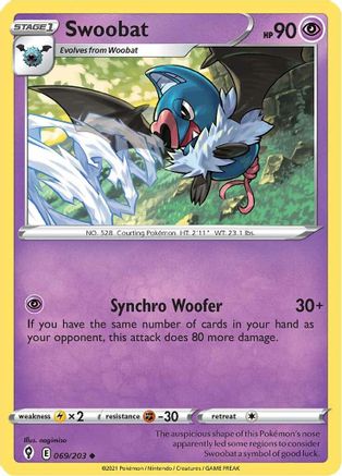 Swoobat 069/203 SWSH07 Evolving Skies - Uncommon