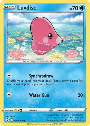 Luvdisc 039/203 - Reverse Holofoil SWSH07 Evolving Skies - Common