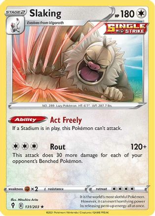 Slaking 131/203 - Reverse Holofoil SWSH07 Evolving Skies - Holo Rare