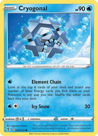 Cryogonal 043/203 - Reverse Holofoil SWSH07 Evolving Skies - Common
