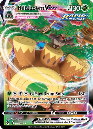 Rillaboom VMAX 023/264 - Holofoil SWSH08 Fusion Strike - Ultra Rare
