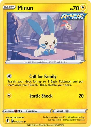 Minun 090/264 SWSH08 Fusion Strike - Common