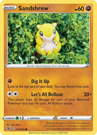 Sandshrew 131/264 - Reverse Holofoil SWSH08 Fusion Strike - Common