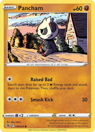 Pancham 149/264 - Reverse Holofoil SWSH08 Fusion Strike - Common