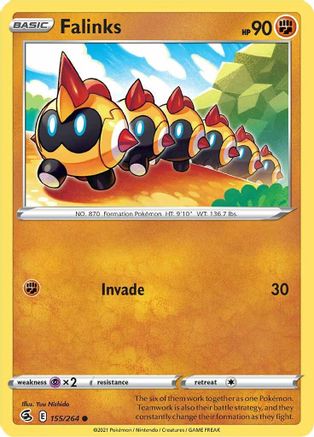 Falinks (155) 155/264 - Reverse Holofoil SWSH08 Fusion Strike - Common