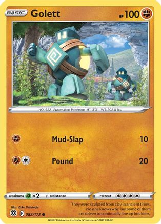 Golett 082/172 - Reverse Holofoil SWSH09 Brilliant Stars - Common