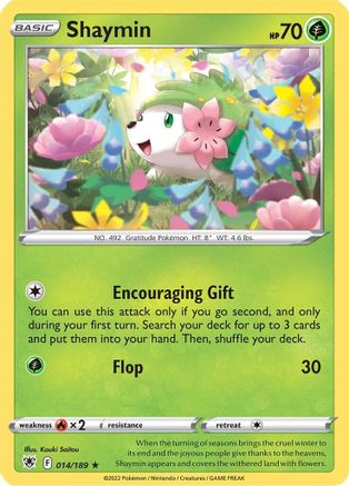 Shaymin 014/189 - Reverse Holofoil SWSH10 Astral Radiance - Rare