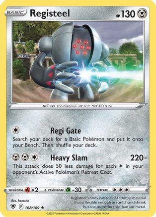 Registeel 108/189 - Reverse Holofoil SWSH10 Astral Radiance - Rare