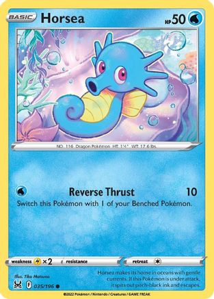 Horsea 035/196 - Reverse Holofoil SWSH11 Lost Origin - Common