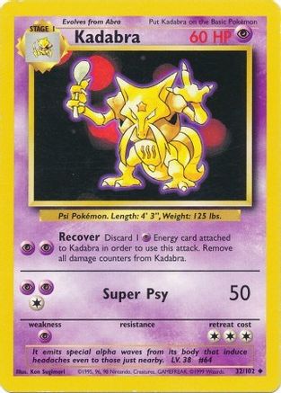 Kadabra 032/102 Base Set - Uncommon