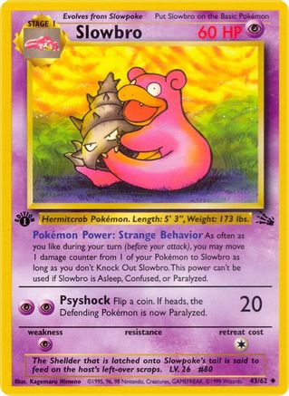 Slowbro 043/62 - 1st Edition Fossil - Uncommon