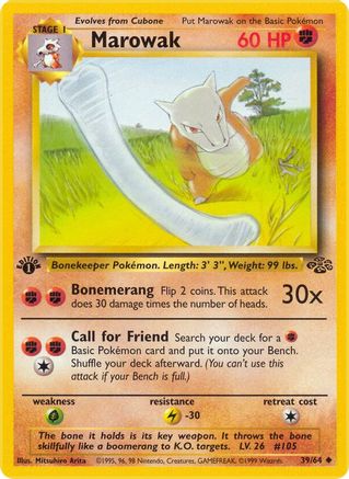 Marowak 039/64 - 1st Edition Jungle - Uncommon
