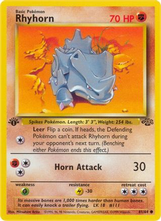 Rhyhorn 061/64 - 1st Edition Jungle - Common